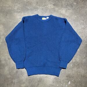 Vintage 90s Southern Classics Blue Ribbed Acrylic Sweater
